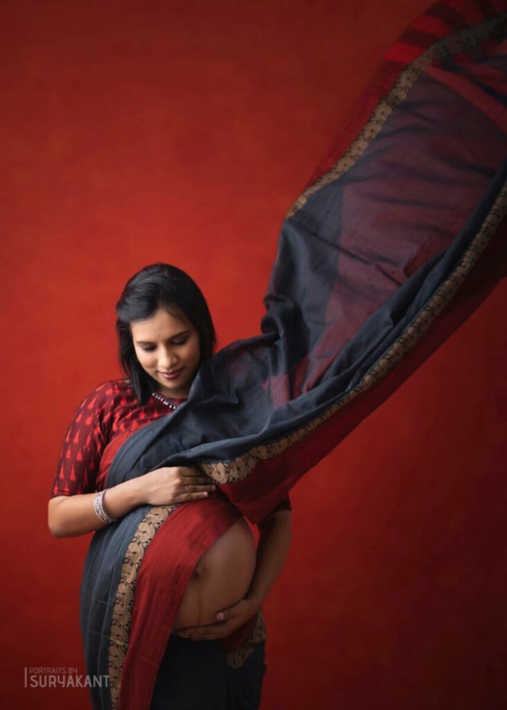 Maternity Photoshoot in Saree Hyderabad